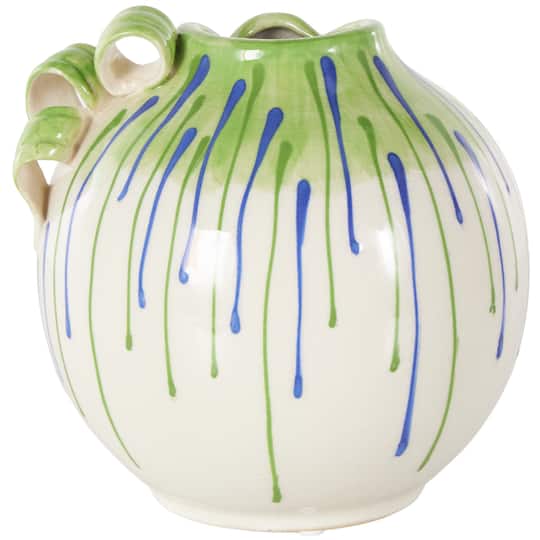 8" White Ceramic Abstract Decorative Vase
